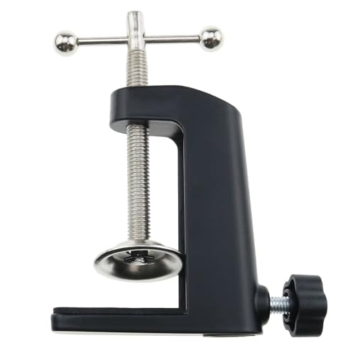 Universal C-Clamp Bracket Aluminum Alloy Adjustable Desk Lamp Holder Replacement Microphone Arm Clamp for Rotating Wall Lamps Microphone Poles Monitors Lamp Holder Installation Brackets (Black) - color: Black