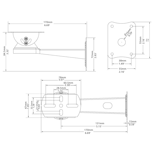 WiTi Stainless Steel Wall Mount Bracket for Surveillance Camera, Extension Arm Holder for Eufy Solocam s220, Security Surveillance Systems Installing Indoor and Outdoor