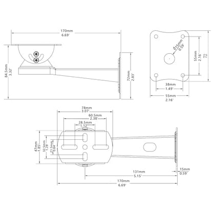 WiTi Stainless Steel Wall Mount Bracket for Surveillance Camera, Extension Arm Holder for Eufy Solocam s220, Security Surveillance Systems Installing Indoor and Outdoor