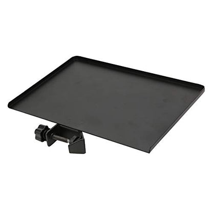 Sound Card Tray, Alloy Black Metal Shelf Bracket Phone Clip Universal Microphone Stand Clamp on Rack Tray Holder Tripod Sound Card Tray for Live Streaming, Karaoke, Recording