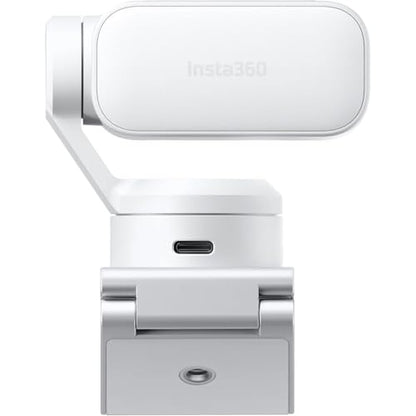 Insta360 Link 2 - PTZ 4K Webcam (White) for PC/Mac, 1/2" Sensor, AI Tracking, HDR, AI Noise-Canceling Mic, Gesture Control for Streaming, Video Calls, Gaming Bundle with Flexible Tripod & Lens Cloth