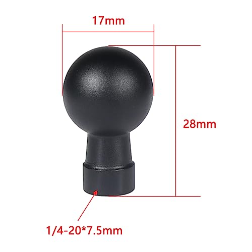20mm/17mm/15mm/13mm to 1/4 Screw/Hole Ball Head Mount Adapter for Action Camera Photography Accessories (17mm to 1/4 Hole) - size: 17 mm to 6.35 mm Hole