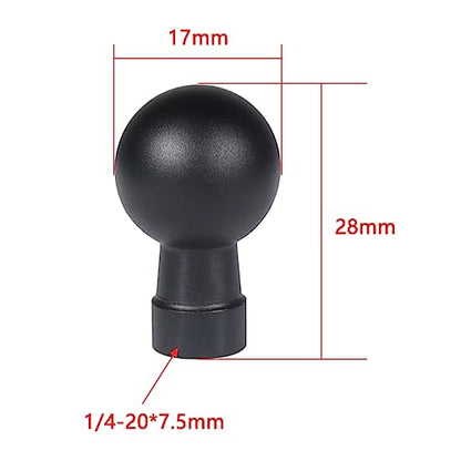 20mm/17mm/15mm/13mm to 1/4 Screw/Hole Ball Head Mount Adapter for Action Camera Photography Accessories (17mm to 1/4 Hole) - size: 17 mm to 6.35 mm Hole