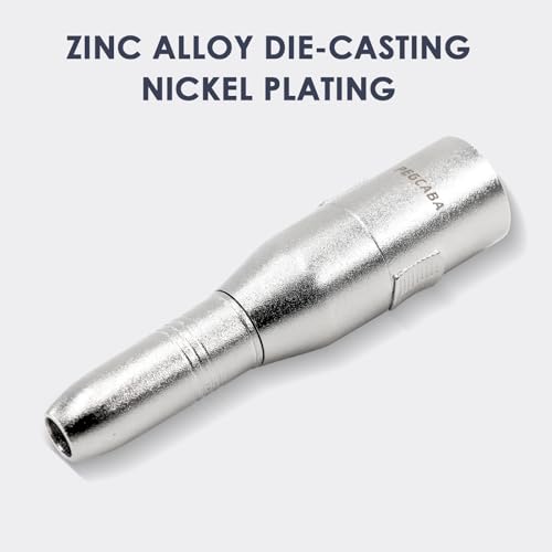 XLR 3 Pin Male to 1/4" 6.35mm Female Jack Socket Audio Adapter, Professional Grade Conversion Adapters, Audio Cable Mic Cord Adapter Plug, Silver 2-Pcs - size: XLR Male, style: 2 pcs