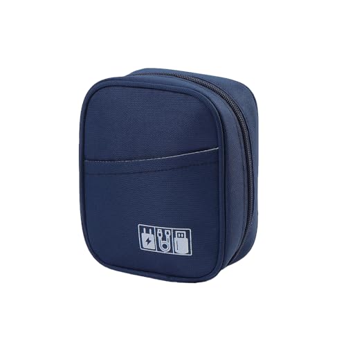 E-Tree Storage Pouch for Small Electronics and Accessories,Tech Bag,Electronic Organizer Case Compatible with MacBook Laptop Charger,Mouse,Cables,Hub,Power Bank,Earphone,Toiletries Cosmetics (Blue) - color: Blue