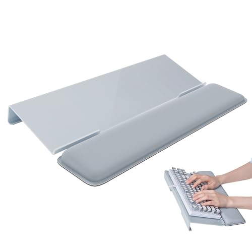 Laborio Computer Keyboard Wrist Rest Stand for Desktop, Keyboard Holder for Easy Typing with Wrist Pad for Office Desk, Home, School (Gray) - color: Gray
