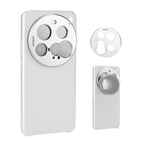 NEEWER 15 Ultra Lens Backplate, Aluminum Alloy 17mm Thread Phone Lens Adapter Holder for Main & Telephoto Cameras, Compatible with Xiaomi 15 Ultra Original Phone Case, PA111 (Silver) - style: Backplate for 15 Ultra/Silver