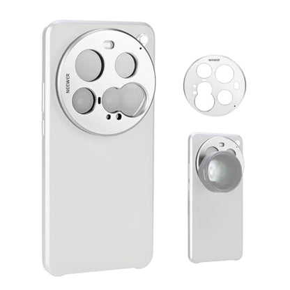 NEEWER 15 Ultra Lens Backplate, Aluminum Alloy 17mm Thread Phone Lens Adapter Holder for Main & Telephoto Cameras, Compatible with Xiaomi 15 Ultra Original Phone Case, PA111 (Silver) - style: Backplate for 15 Ultra/Silver