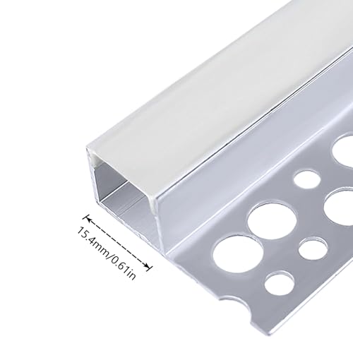 inShareplus Plaster-in LED Channel, 3.3ft/1M 10Pack LED Aluminium Channel with Milky Diffuser, Trimless Recessed Single-Sided Aluminum Profile LED Strip Diffuser for Under Cabinet and Corners of Wall - size: single-edge-10-pack (recessed)