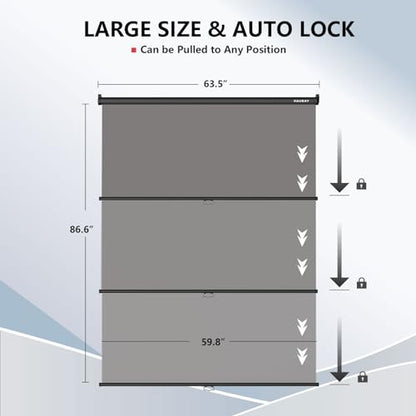 RAUBAY Retractable Pull Down Grey Screen Backdrop - 59.8" x 86.6" Collapsible Wall-Mount Background for Professional Video Production, Photography, TikTok and Video Conferencing - color: Grey, size: Standard(59.8 x 86.6in)
