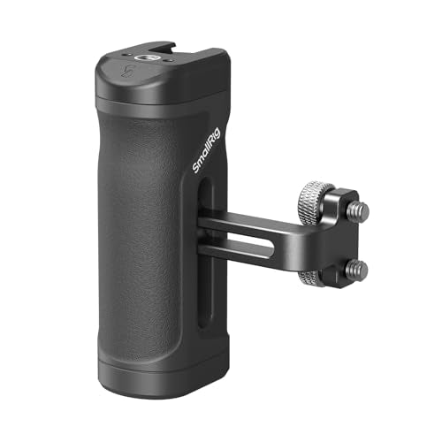 SmallRig Mini Side Handle for 1/4"-20 Threaded Holes, Camera Cage Handle for Left or Right Hand, Up and Down Adjustable, with Built-in Cold Shoe & Threaded Hole - 4755 - style: 1/4''-20 Screws