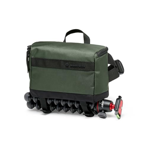 Manfrotto Street Belt Bag, Waist Bag, for Mirrorless Camera, Vlogging Kit, Shoulder Camera Case, Photography Accessories for Content Creator, Colour Green - size: 22 x 14 x 7 cm