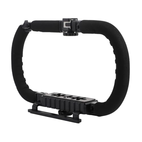 Zerodeko Foldable Dual-Handle Smartphone Video Rig Stabilizer for Handheld Camera Support Bracket, Compatible with Various Smartphones, Professional Video Recording Grip for Vloggers