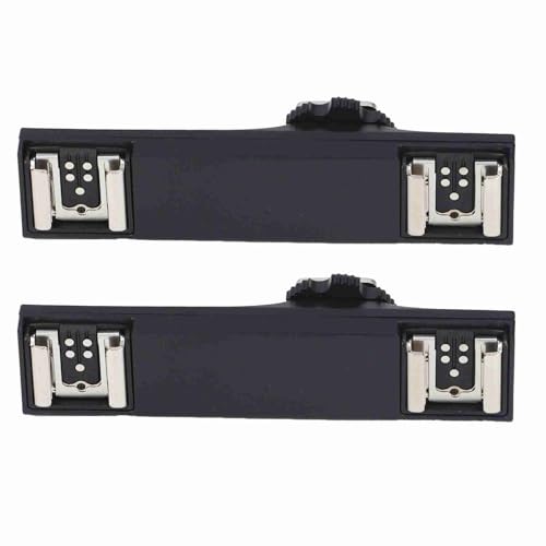 Hot Shoe Splitter Dual Flash Bracket Mount for SLR Camera, I-TTL Compatible Extension Bar for Camcorder Video Light Rig Accessories