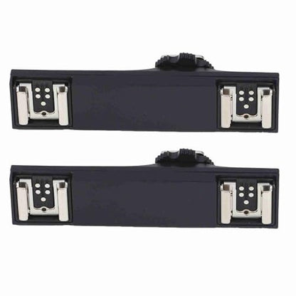 Hot Shoe Splitter Dual Flash Bracket Mount for SLR Camera, I-TTL Compatible Extension Bar for Camcorder Video Light Rig Accessories