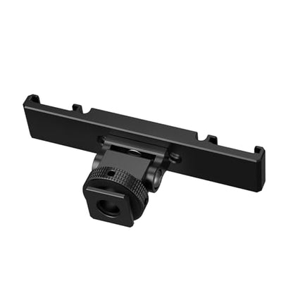 Dual Cold Shoe Extension Bar Mount – Aluminum Dual hot Shoe Bracket with 1/4" Thread and Cable Management Slot, Compatible with DSLR Cameras, LED Video Lights, Microphones, Monitors, and More