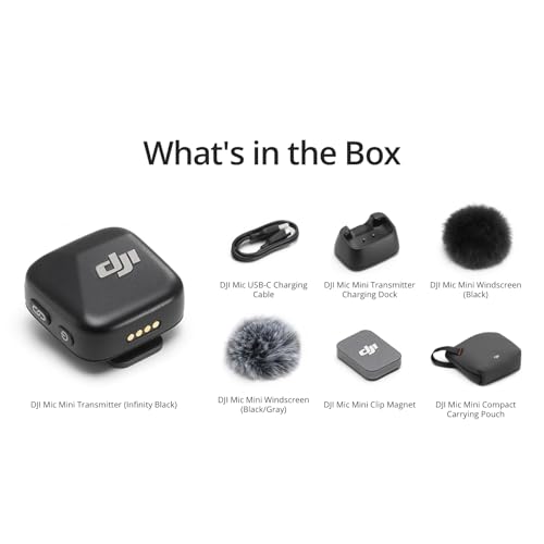 DJI Mic Mini Transmitter (Infinity Black), Ultralight, Wireless Lavalier Microphone for DJI Action 5 Pro/Osmo Pocket 3, Noise Cancelling, Wireless Microphone for Camera/iPhone/Android, Vlog, Streaming - style: Mic Mini Transmitter (Infinity Black)