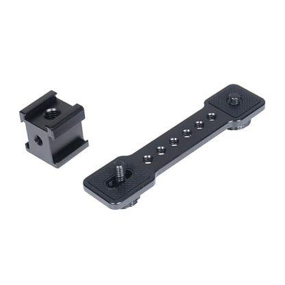 3 Port Cold Shoe Mount Plate for Camera LED Monitor Microphone etc., Aluminum Camera Triple Cold Shoe Extension Bracket Compatible with DJI OSMO Mobile 7P/67/SE, Zhiyun 5S/4/ Feiyu Gimbal Stabilizer