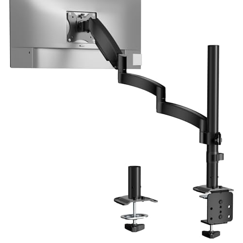 WALI Single Long Monitor Arm - Computer Monitor Arm Desk Mount for 13-32 inch, Hold up to 19.8lbs, Extra Long Adjustable Stand, Full Motion Tall Arm, VESA 75/100mm, (GSDM001L) - size: 13"-32", style: Single