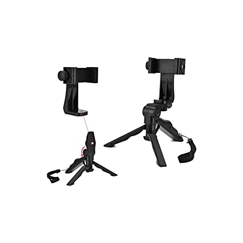 Smartphone Stabilizer, Foldable Cellphone Gimbal Holder Handheld Hand Grip Mount Bracket with Three Sided Selfie Sticks for Photography