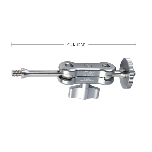 GVM Adjustable Magic Arm Camera Mount with Double Side 1/4' Screw, 4.33 Inch Aluminum Alloy Articulating Arm for Smartphone, Video Light, Monitor, Microphone, Tripod
