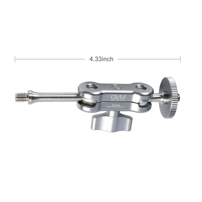 GVM Adjustable Magic Arm Camera Mount with Double Side 1/4' Screw, 4.33 Inch Aluminum Alloy Articulating Arm for Smartphone, Video Light, Monitor, Microphone, Tripod