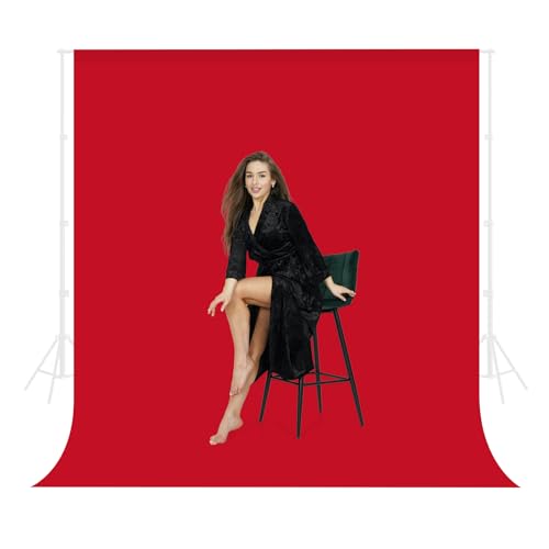 Red Backdrop for Photography 10 x 10 Ft,Chroma Key Red Background Sheet for Photography,Photo Backdrop Curtain for Photoshoot Video Polyester Cloth Video Studio Calls Streaming Gaming - color: Red, size: 10*10FT