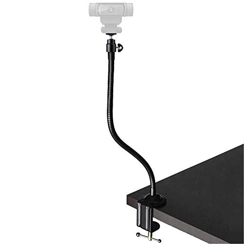 Webcam Stand - 25 inch Gooseneck Clamp Desk Webcam Mount Arm for Logitech Webcam C920s C920 C930e C922x C930 C922 C925e C615 Brio