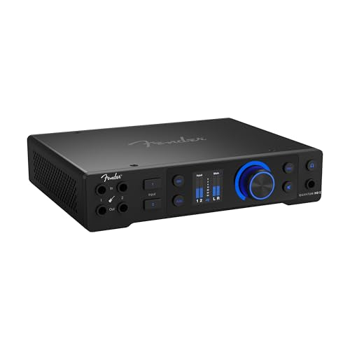 Fender Quantum HD 2 | 20x24 USB-C Audio Interface for Music Production, MAX-HD Mic Preamps, Front Instrument Inputs, ADAT & S/PDIF I/O, Auto Gain, Re-Amp Outputs, Loopback, Headphone Amp, Mac & PC | 20 X 24 I and O, 32-Bit/192 Khz Converters, 2 Max-HD Mic