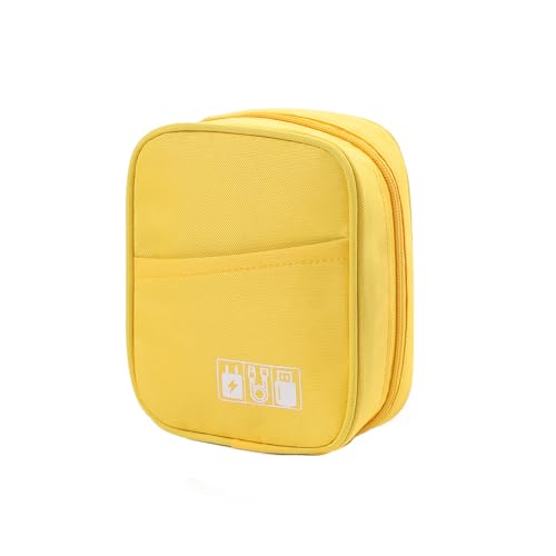 E-Tree Storage Pouch for Small Electronics and Accessories,Tech Bag,Electronic Organizer Case Compatible with MacBook Laptop Charger,Mouse,Cables,Hub,Power Bank,Earphone,Toiletries Cosmetics (Yellow) - color: Yellow