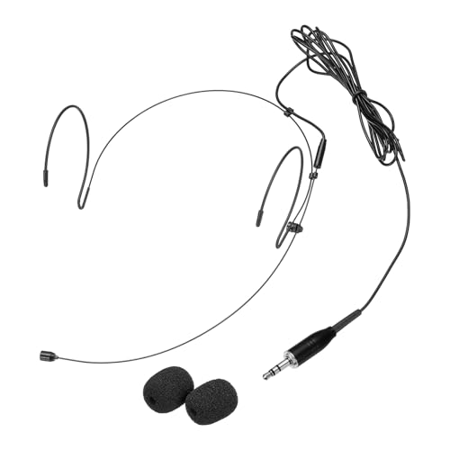 MECCANIXITY Ear Hook Headset Microphone, Double Over Ear Set Hanging Omnidirectional Wired Audio Condenser Microphone Headset with Standard 3.5mm TRS Plug 3.9ft Cable, Black - color: Black, style: Standard 3.5mm TRS Plug