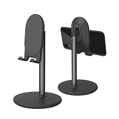 Bright Stone Phone Stand for Desk, Adjustable Cell Phone Holder for Desk, Compatible with 4"-12.9" Phones/Tablet/iPhone/iPad/Switch (Black) - color: Black