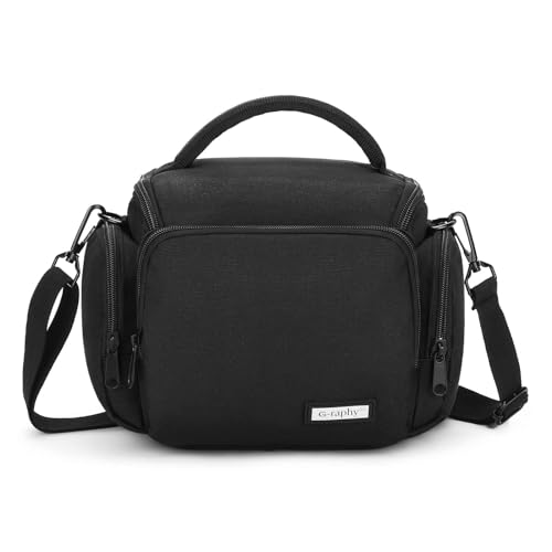 G-raphy Camera Bag Case Small Camera Sling Bags Camera Photography Accessories for DSLR SLR Mirrorless with Removal Straps Black - color: Black