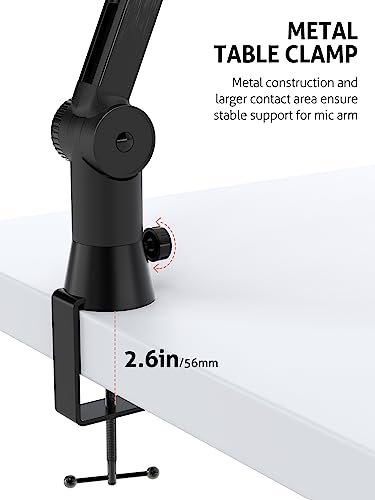 Blue Yeti Microphone Boom Arm - Upgraded Heavy Duty Boom Arm, Hidden Cable Management, Stable Desk Clamp, Blue Yeti Mic Stand Compatible with Yeti Microphone, HyperX QuadCast, Shure SM7B - color: Upgraded Large Blue Yeti Boom Arm