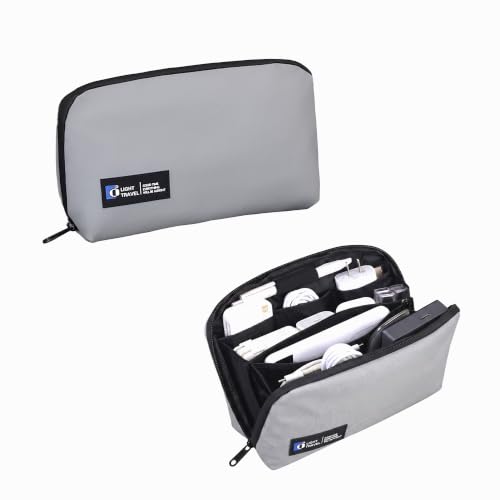 Tech Pouch,Travel Cord Rrganizer Case,Electronics Rrganizer Lightweight Water Resistant Dual Layer Tech Pouch for Cord, Charger, Cables, USB Drive,Phone,Power Bank,Memory Card(Grey) - color: Grey