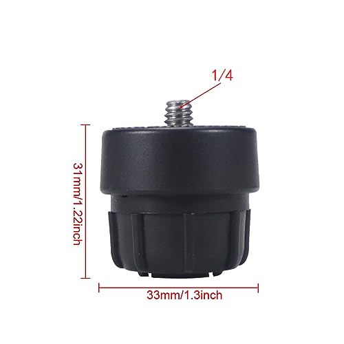 3 Pack 1/4 Screw to 17mm Ball Mount Base Mount Stand Interface Socket Joint for Tripod DV Camera Car Monitor GPS Phone Holder Clip Ring Light Hose Bracket Webcam