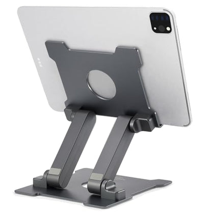 KABCON Adjustable Aluminum Tablet Stand (7-13.5 inch), Compatible with iPad, Surface Pro, FIRD HD 10, Samsung Galaxy Tab E, ASUS Transformer & Other Devices - color: Large-Grey