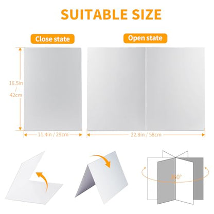 SITTO 2-in-1 Product Photography Backdrops, Flat Lay Photo Boards with 2Pcs Bracket, 17x12 Inch Silver and Bright White Photo Reflector Cardboard for Makeup,Jewelry and Other Small Product - color: White