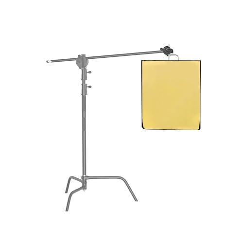 Photography Light Reflector Flag Kit, 24x30 inches/60x75cm, 4-in-1 Gold/Silver/Black/White Diffuser and Translucent Diffuser, Foldable Stainless Steel Frame