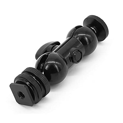 Cool Ballhead Multi-Function Double Ball Head with Cold Shoe Mount and 1/4" Screw for DSLR Cameras/Camcorders/Camera Cage/Monitor and LED Light