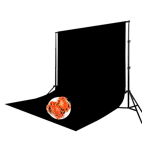 Black Velvet Photography Backdrop,Light Absorbing Non Reflective Solid Professional Black Background Cloth - size: 150x150cm