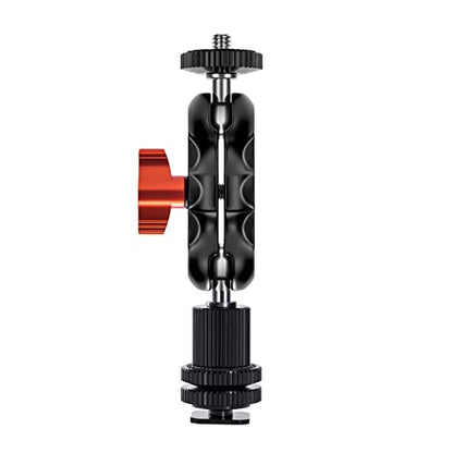 Mini Magic Arm Multi-Function Double Ball Head with Cold Shoe Mount and 1/4"-20 Screw for Monitor, LED Light, Microphone, Max Load up to 2kg/4.4lb