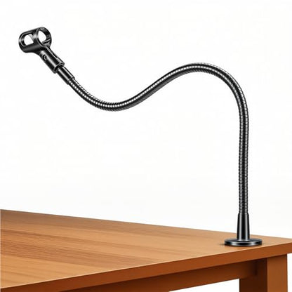 Microphone Stand - 24-INCH Heavy-Duty Flexible Gooseneck Desktop Mic Stands Holder with Flange Mount Base for Lectern Podium Podcast Meetings Lectures Streaming Gaming Studio - size: 24-INCHS