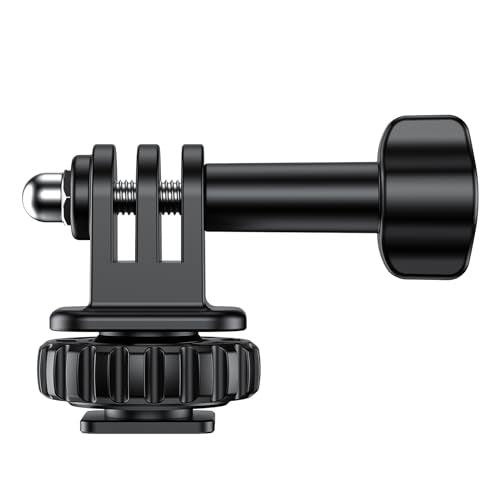 VRIG Hot Shoe Mount Adapter for GoPro Hero 13/12/11/10/9/8/7/6/5, DJI Osmo Action 6/5 Pro/ 4, AKASO Brave 8/7/6 Applicable for Tripod Selfie Stick Monopod and DSLR Camera - style: Cold Shoe to Gopro Adapter