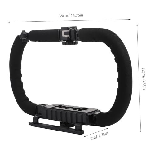 Balacoo Handheld DSLR Camera Stabilizer Grip for Video Rig and Phone Vlogging with Dual-Side Anti-Shake Support, Compatible with Smartphones and Sports Cameras, Portable Filmmaking