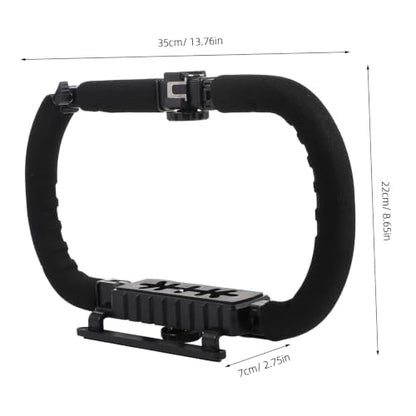 Balacoo Handheld DSLR Camera Stabilizer Grip for Video Rig and Phone Vlogging with Dual-Side Anti-Shake Support, Compatible with Smartphones and Sports Cameras, Portable Filmmaking