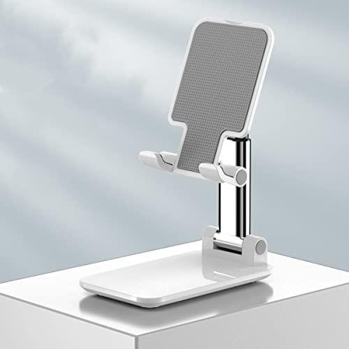 Home Phone Stand, Folding Telescopic Desktop Stand, Live Broadcast, Selfie (White) - color: White