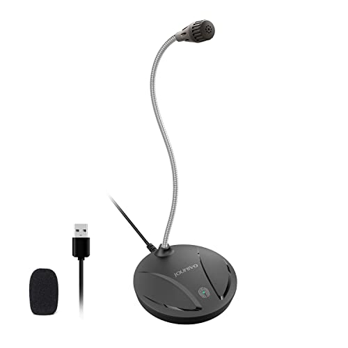 USB Microphone for Computer, PC/Laptop Mic, Mute Button with LED Indicator, 360 Degree Gooseneck Design, Desktop Microphone for Streaming, Recording, Dictation, Podcasting, YouTube, JV610 - color: JV610