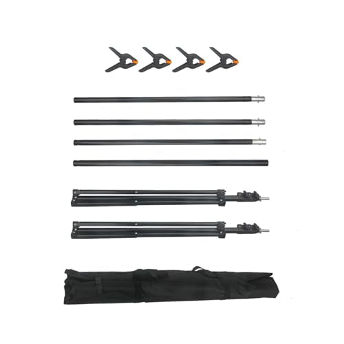 10ft Adjustable Photo Backdrop Stand Kit with Carry Bag & Clamps - Portable Background Support System for Studio, Wedding, Party Photography
