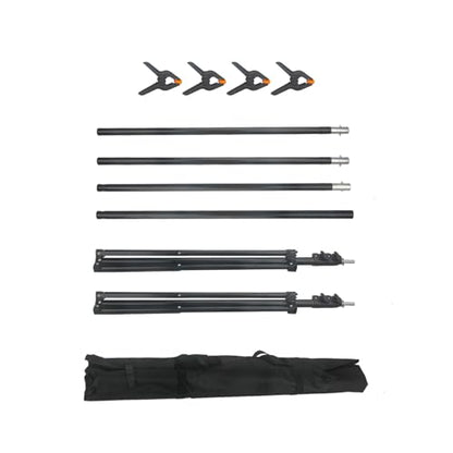 10ft Adjustable Photo Backdrop Stand Kit with Carry Bag & Clamps - Portable Background Support System for Studio, Wedding, Party Photography